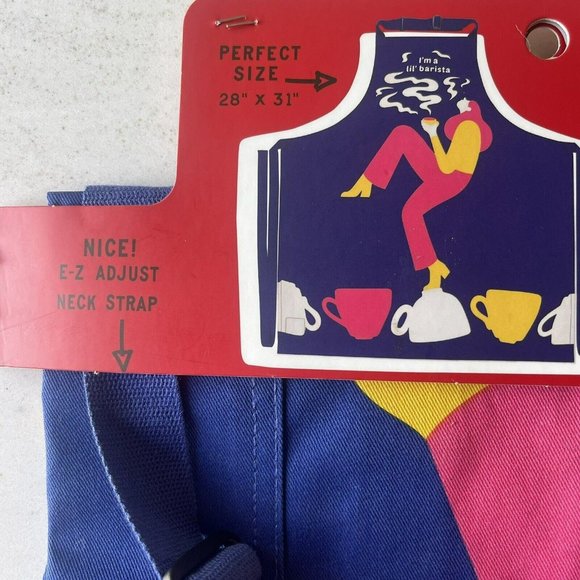 NEW Blue Q Aprons I’m A Lil’ Barista Coffee Cotton Twill Pocket Unisex - Picture 6 of 11